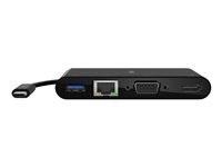 Lenovo Belkin multimedia and charge adapter - USB-C - VGA, HDMI - GigE