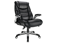 Lenovo Realspace Torval Big And Tall Bonded Leather High-Back Sporty Chair, Black/Silver