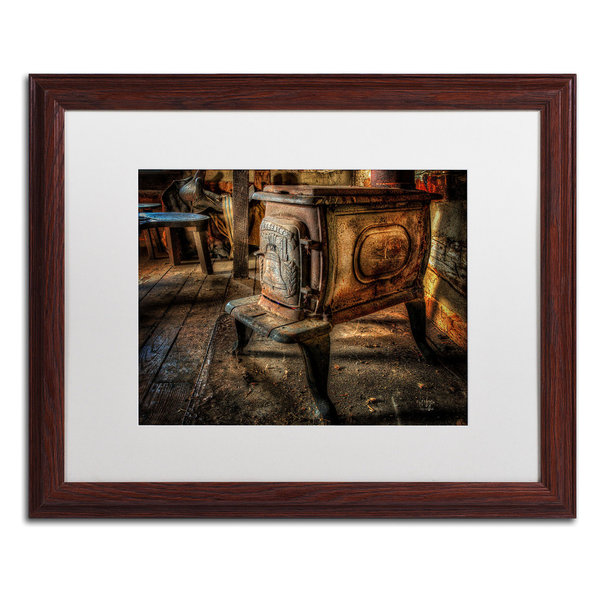 'Liberty Wood Stove' Matted Framed Canvas Art by Lois Bryan