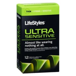 LifeStyles Ultra Sensitive Premium Lubricated Latex Condoms - 12.0 ea