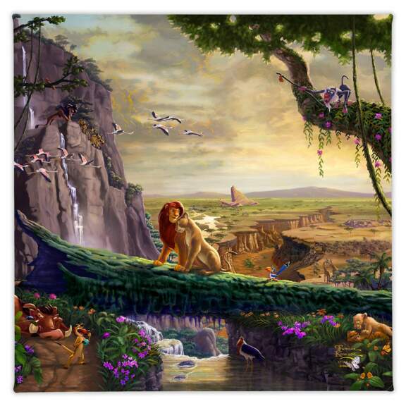 ''Lion King Return to Pride Rock'' Gallery Wrapped Canvas by Thomas Kinkade Studios Official shopDisney