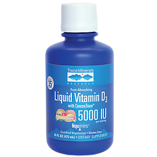 Liquid Vitamin D3 with ConcenTrace Minerals - Tropical Cherry - 5,000 IU (16 Fluid Ounces)