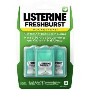 Listerine Pocketpaks Breath Strips Fresh Burst - 24.0 ea x 3 pack