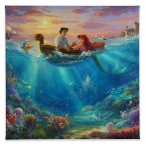 ''Little Mermaid Falling in Love'' Gallery Wrapped Canvas by Thomas Kinkade Studios Official shopDisney
