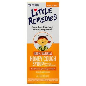 Little Remedies Honey Cough Syrup, 100% Natural, 12 Months+ Honey - 4.0 fl oz