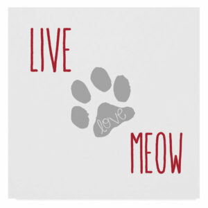 "Live Love Meow 2" by Erin Clark, Canvas Art, 18"x18"