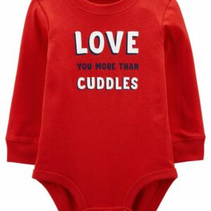 Love You More Than Cuddles Valentine's Day Bodysuit