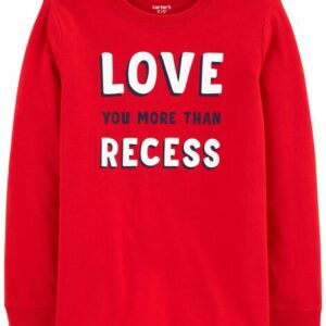 Love You More Than Recess Valentine's Day Tee