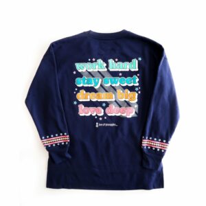 Love & Pineapples Women's Work Hard Stay Sweet Sweater Navy Blue, Large - Women's Graphic Tops at Academy Sports