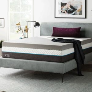 Lucid King 4 Inch Bamboo Charcoal Memory Foam Mattress Topper