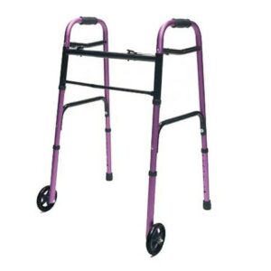 Lumex Adult Folding Walker with Wheels - 1.0 ea