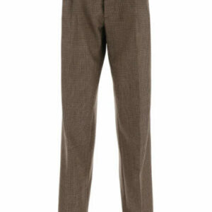 MAISON MARGIELA CLASSIC HOUNDSTOOTH TROUSERS 38 Brown, Black, Beige Wool