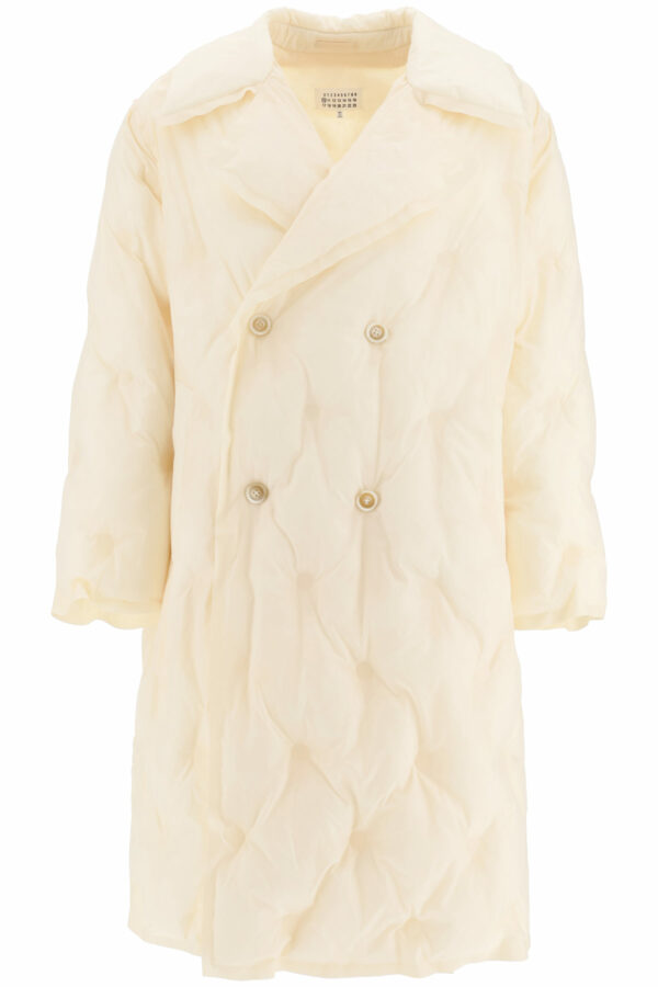 MAISON MARGIELA LONG PUFFER JACKET 46 White, Beige Technical