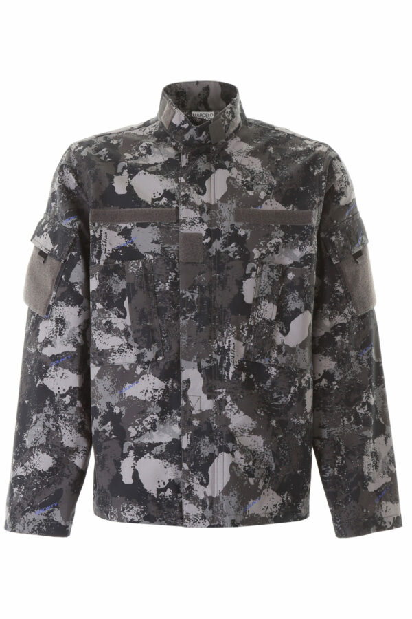 MARCELO BURLON CAMOUFLAGE JACKET S Grey, Black Cotton