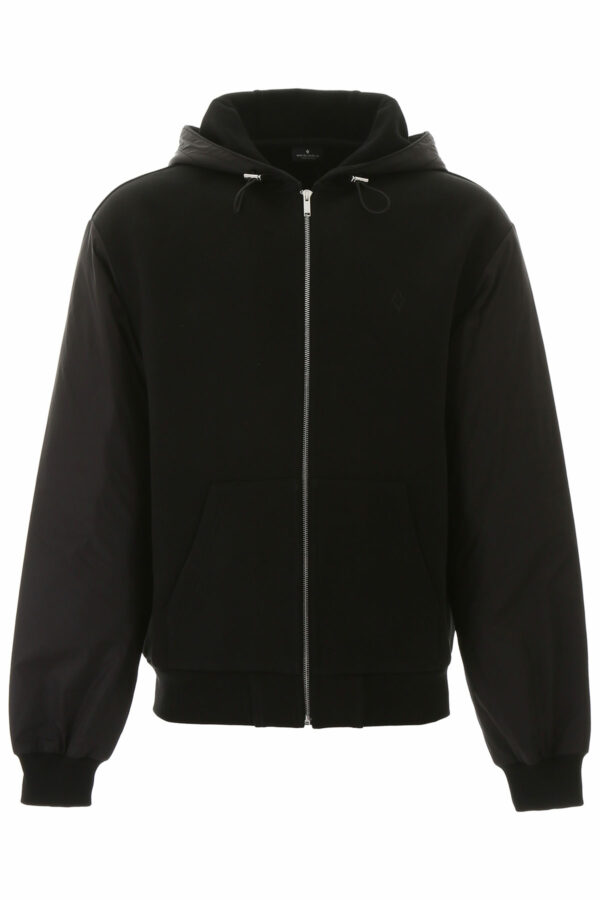 MARCELO BURLON HOODED BOMBER JACKET XS Black Cotton