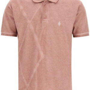 MARCELO BURLON TIE-DYE PRINT POLO SHIRT S Pink Cotton