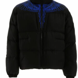 MARCELO BURLON WINGS PRINT PUFFER JACKET M Black, Blue