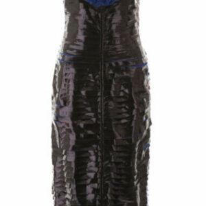 MARCO DE VINCENZO PLEATED BUSTIER DRESS 40 Black, Blue