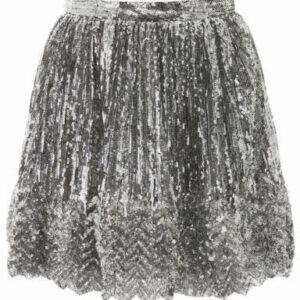 MARCO DE VINCENZO SEQUINS MINI SKIRT 42 Silver, Metallic