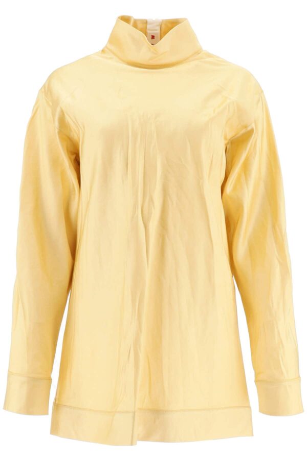 MARNI SATIN TUNIC TOP 38 Yellow, Gold