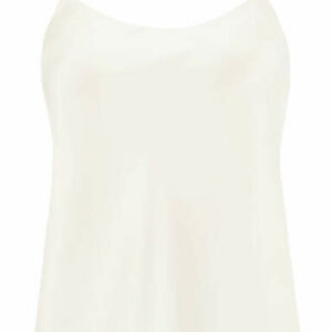 MAX MARA PIANOFORTE LORY SILK SATIN TOP 40 White Silk