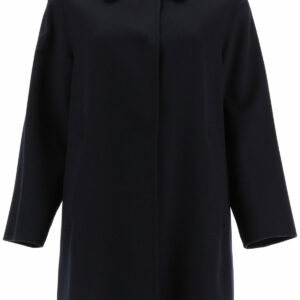 MAX MARA STUDIO CILENO COAT 42 Blue Cashmere, Wool, Silk