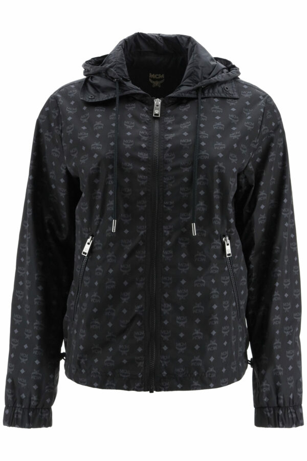 MCM MONOGRAM NYLON JACKET 38 Black Technical