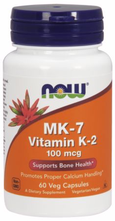 MK-7 Vitamin K-2 100 mcg 60 Veg Capsules - Bone Support NOW