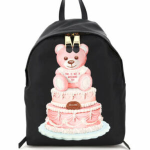 MOSCHINO CAKE TEDDY BEAR BACKPACK OS Black, Pink Faux leather