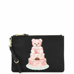 MOSCHINO POUCH CAKE TEDDY BEAR OS Black, Pink Technical