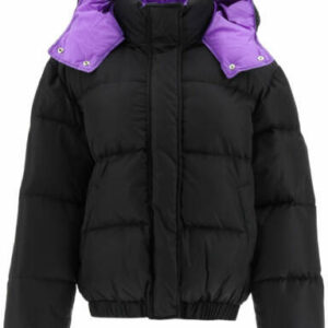 MSGM HOODED DOWN JACKET 38 Black, Purple