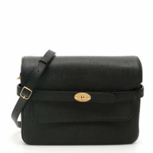 MULBERRY BELTED BAYSWATER ACCORDION BAG OS Black Leather