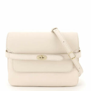 MULBERRY BELTED BAYSWATER ACCORDION BAG OS White, Beige Leather