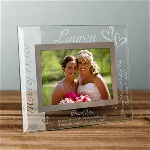 Maid of Honor Glass Picture Frame