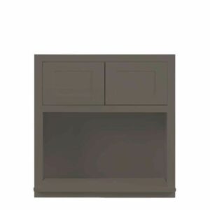 Maplevilles Cabinetry WMC273014 Inset 27" Wide x 30" Tall Double Door Kitchen Wall Cabinet with Microwave Opening Dark Grey Kitchen Cabinets Wall