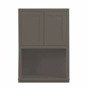 Maplevilles Cabinetry WMC273914 Inset 27" Wide x 39" Tall Double Door Kitchen Wall Cabinet with Microwave Opening Dark Grey Kitchen Cabinets Wall