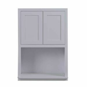 Maplevilles Cabinetry WMC273914 Inset 27" Wide x 39" Tall Double Door Kitchen Wall Cabinet with Microwave Opening Light Grey Kitchen Cabinets Wall