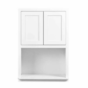 Maplevilles Cabinetry WMC273914 Inset 27" Wide x 39" Tall Double Door Kitchen Wall Cabinet with Microwave Opening Snow White Kitchen Cabinets Wall