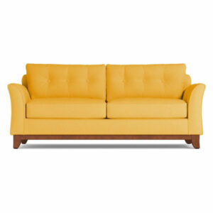 Marco Queen Size Sleeper Sofa, Memory Foam Mattress, Marigold Velvet