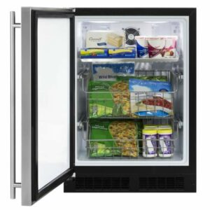 Marvel ML24FAL 24" Wide 4.7 Cu. Ft. Built-In Freezer with LED Lighting Metal Shelving and Left Door Hinging Solid Stainless Steel Door Refrigeration