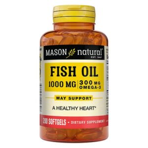 Mason Natural Fish Oil 1000 mg Omega 3 300 mg Softgels - 200.0 ea