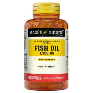 Mason Natural No Burp! Omega-3 Fish Oil, 1200mg, Softgels - 100.0 ea