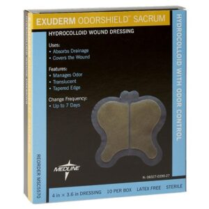 Medline Exuderm Odorshield Hydrocolloid 4x3.6 - 10.0 ea