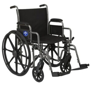 Medline Steel Wheelchair with Swingaway Footrests 20in Seat - 1.0 ea