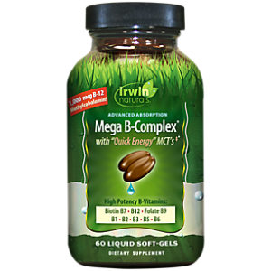 Mega B-Complex with Quick Energy MCT's & High Potency B Vitamins (60 Liquid Softgels)