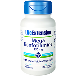 Mega Benfotiamine - Fat & Water Soluble Vitamin B1 - 250 MG (120 Vegetarian Capsules)