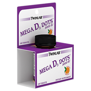 Mega D3 Vitamin D Dots - 5,000 IU - Tangerine (100 Tablets)
