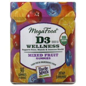 MegaFood D3 Wellness 1000 IU Mixed Fruit Gummies Mixed Fruit - 90.0 ea