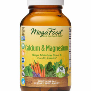 MegaFood Vitamins & Supplements - Calcium & Magnesium Supplement - 1 Bottle of 90