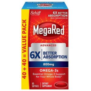 MegaRed Advanced 6X Absorption Softgels, Omega-3 Fish Oil Supplement - 80.0 ea